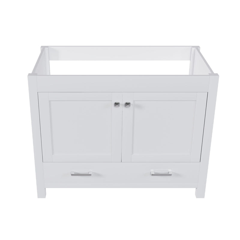 42" Bathroom Vanity Base With Doors And Drawer - White