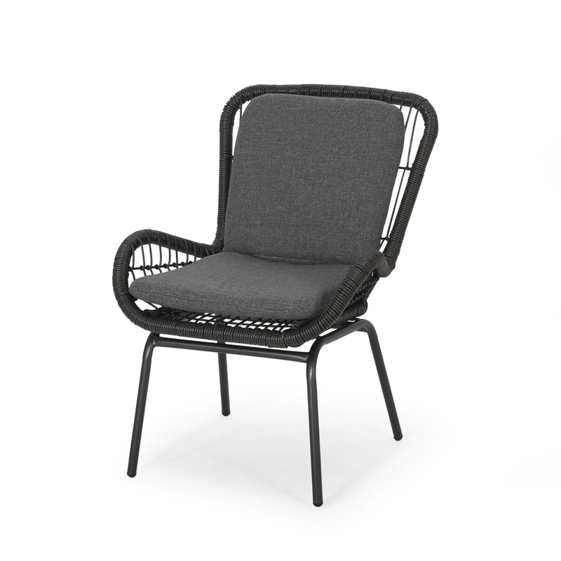 Outdoor Wicker Club Chair With Cushions (Set of 2)