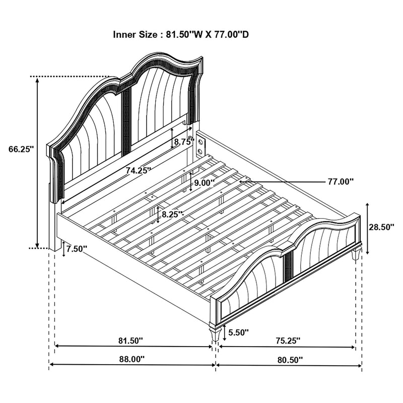 Katerina - Platform Bed With LED Light