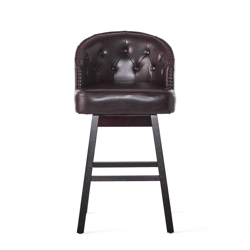 360 Degree Swivel Bar Stool With Stunning Nailhead Trim (Set of 2)
