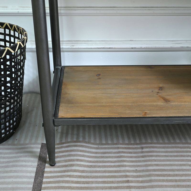 Accent Storage Console Table With Open Shelf And 3 Drawers For Living Room - Natural Wood / Brown