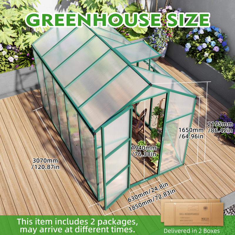 Polycarbonate Walk-In house, Raised Base For Outdoor In All Season