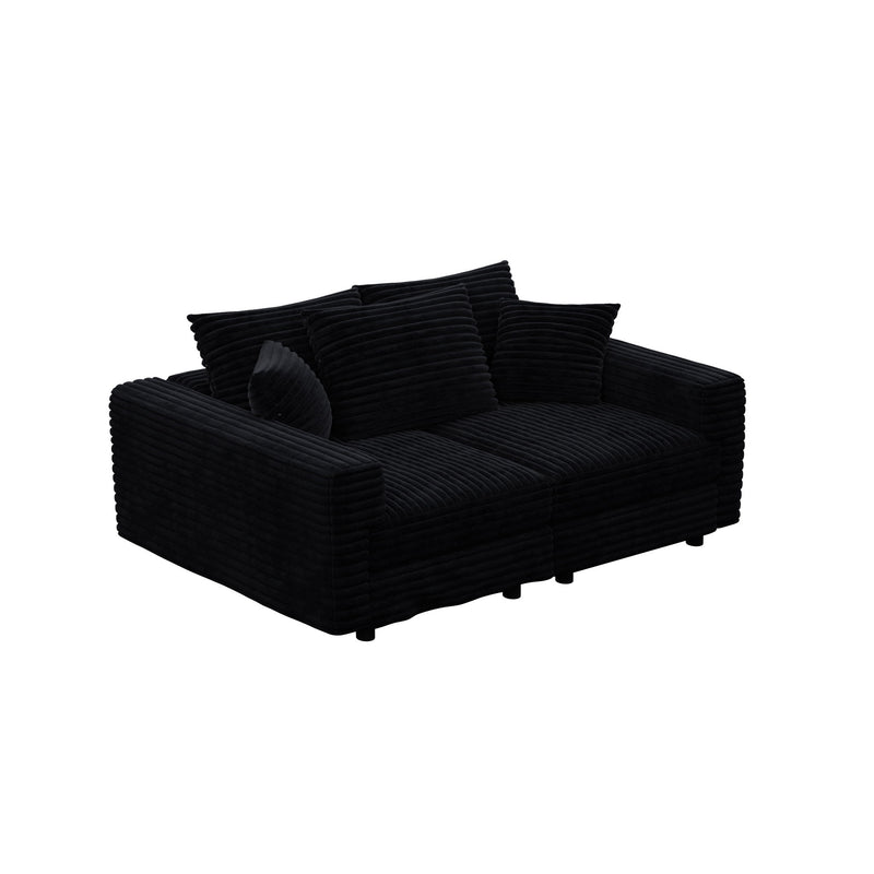 4 Seat Sofa, Modern Comfy Upholstered Sofa Cloud Couch, Deep Seat Couches With Soft Pillows