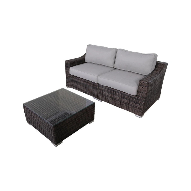 Outdoor Wicker Conversation Set With Cushions, All Weather