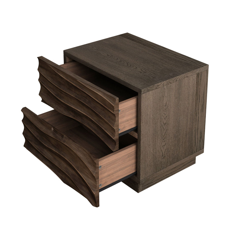 Nightstand With 2 Drawers, No Handles