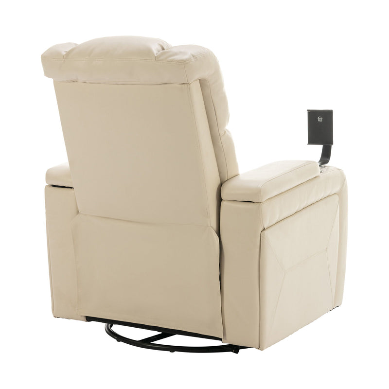 270 Degree Swivel Power Recliner With Tray Table, Phone Holder, Cup Holder, USB Port