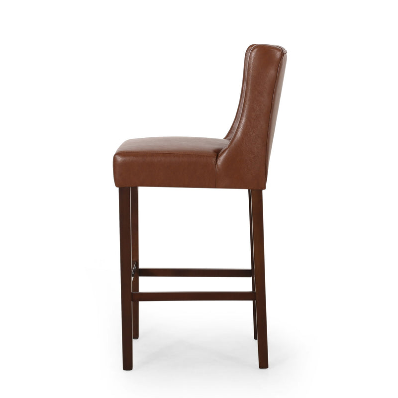Solstara - Upholstered Dining Barstool With Button Tufted And Wing Back