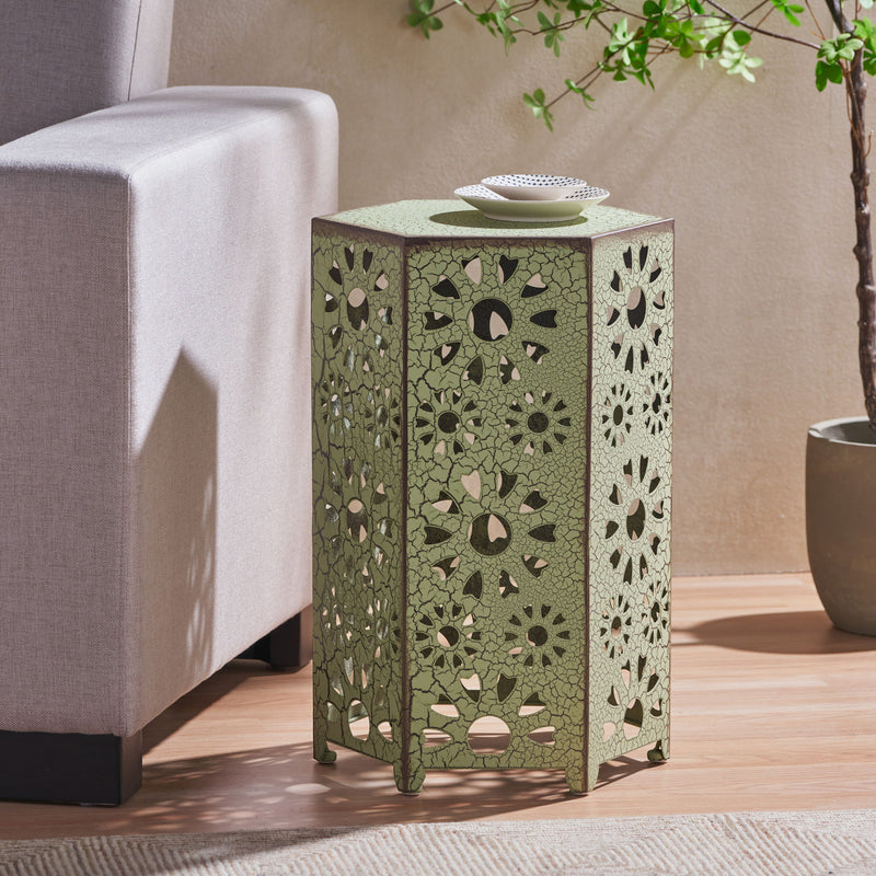 Galore - Side Table With Sunburst Cut Out Design