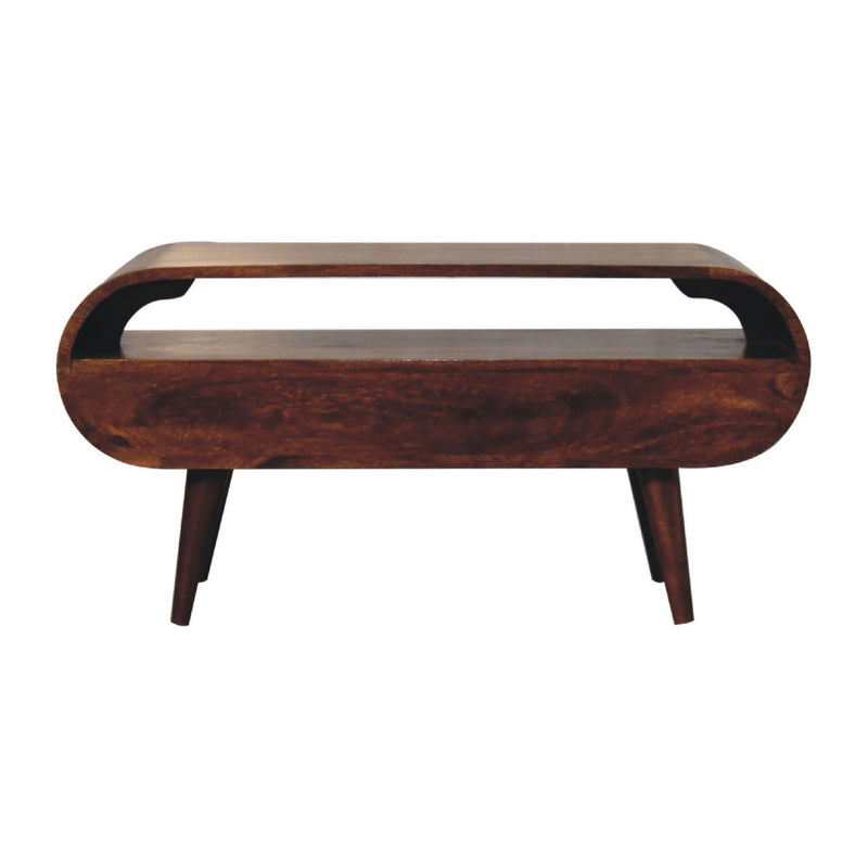 Solid Wood Circular TV Stand
