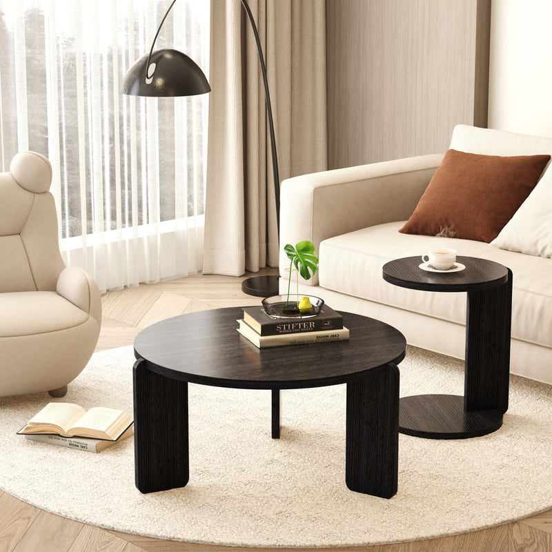 Round Coffee & End Table Set