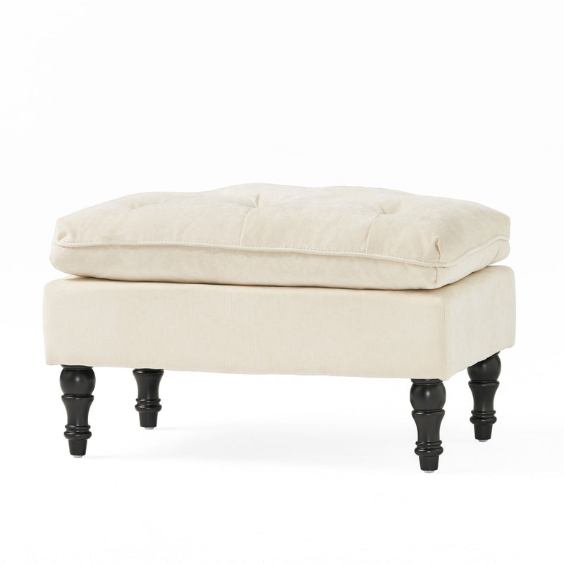 Lofton - Pillow Top Ottoman With Button Tufting - Cream