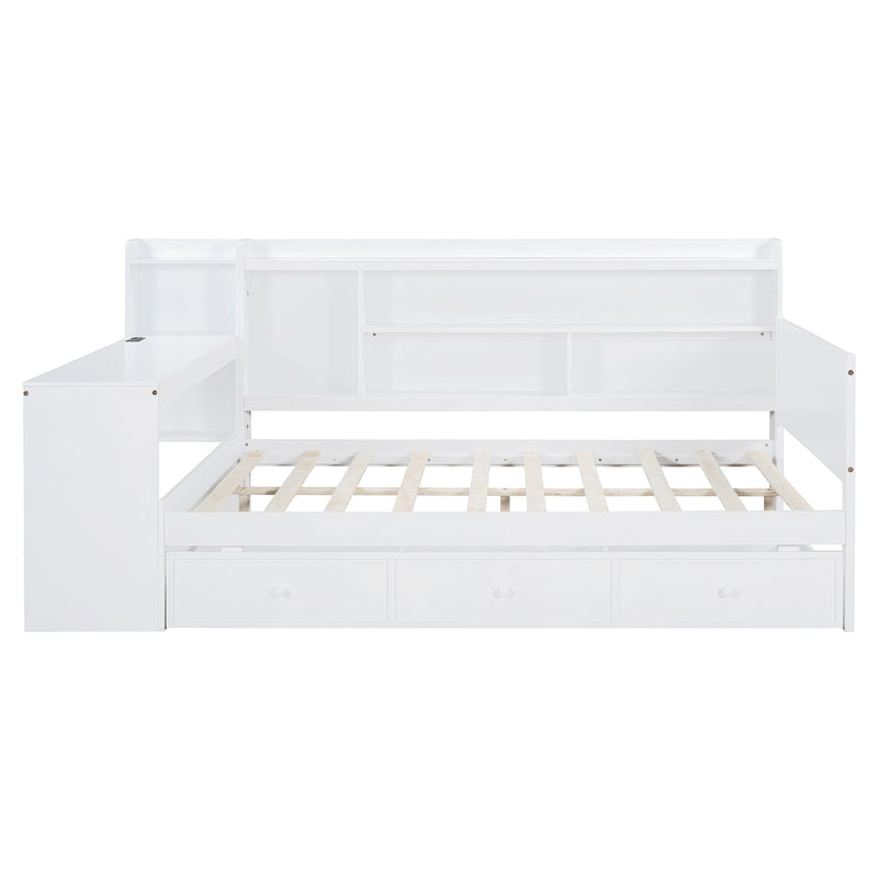 Daybed With 3 Drawers USB Ports And Desk