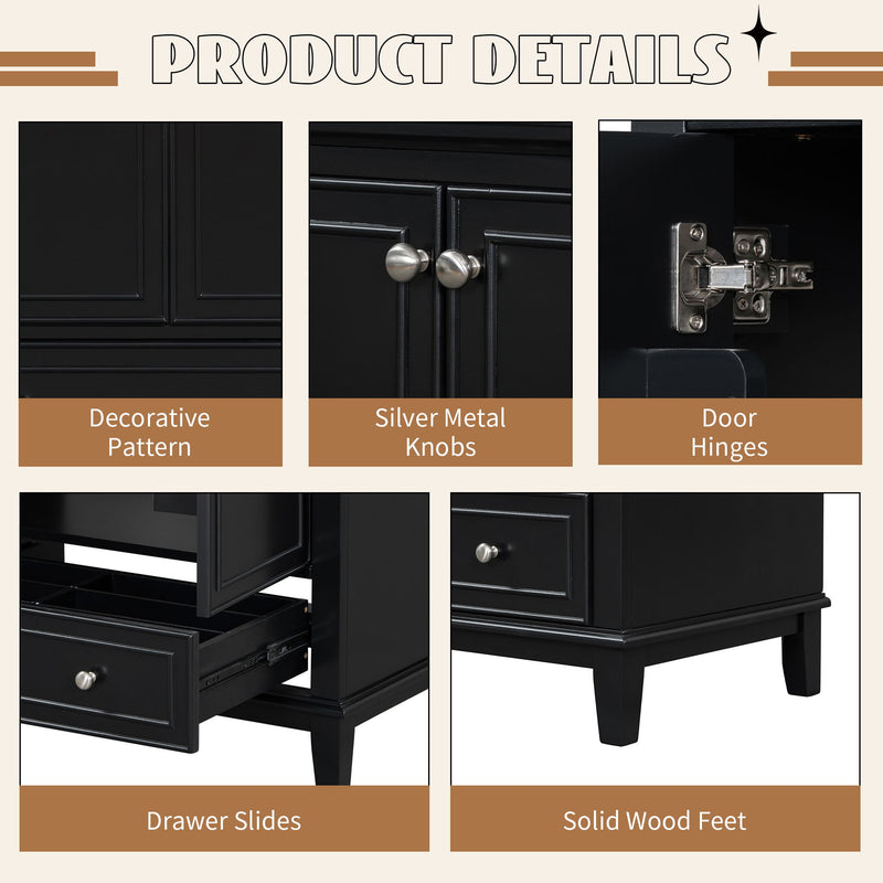 Modern Bathroom Vanity Base Only With Doors And Drawer
