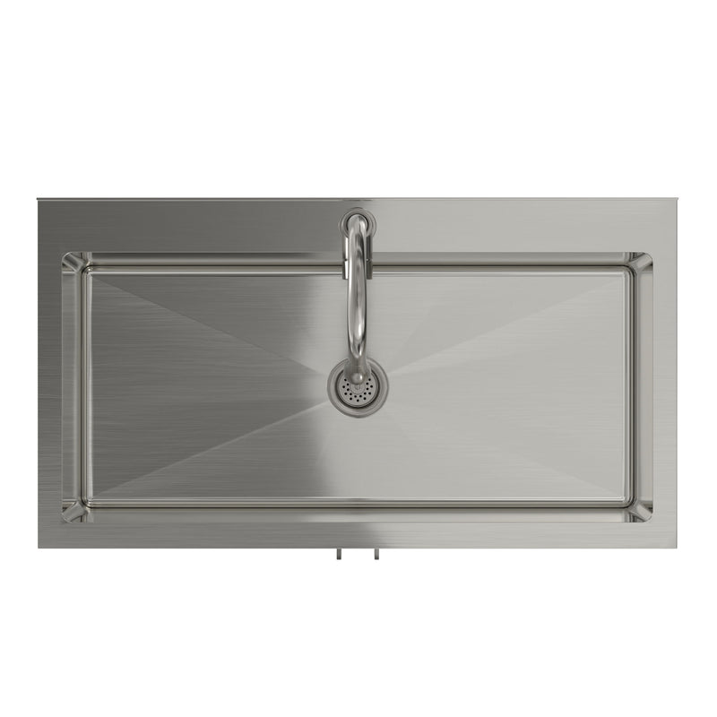 Modern Shaker All-In-One Laundry Utility Sink And Cabinet With Pull-Out Faucet