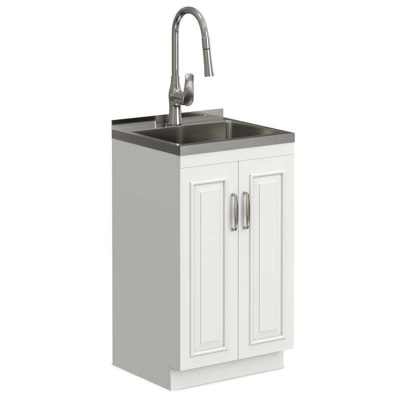 Darwin - Deluxe Laundry Cabinet With Pull-Out Faucet And Stainless Steel Sink