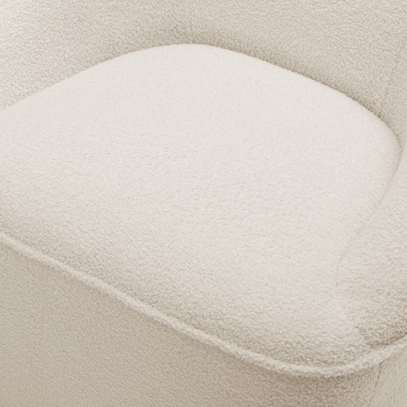 Anson - Swivel Chair With Soft Rounded Back - Off White