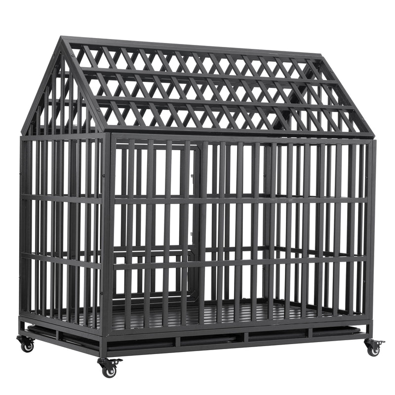 Heavy Duty Dog Crate Lockable Wheels