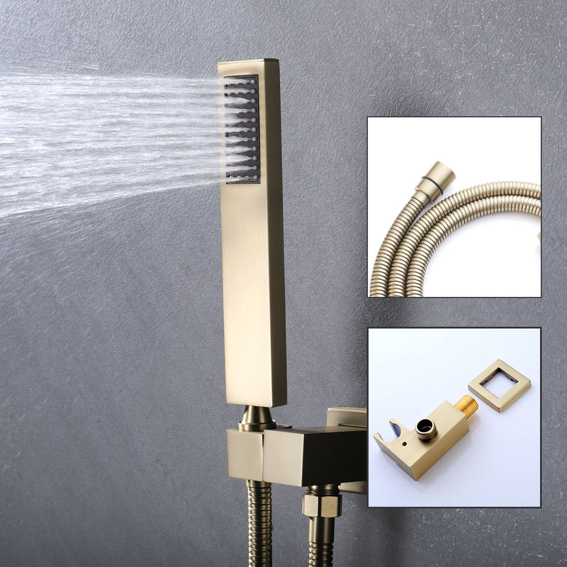 Wall Mount Shower System With High Pressure 10" Shower Head And Handheld