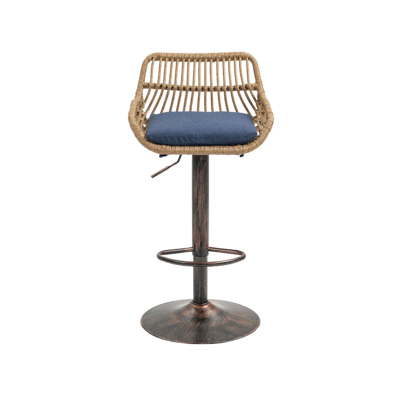 Modern Swivel Bar Stools Adjustable Counter Chairs With Footrest (Set of 2)