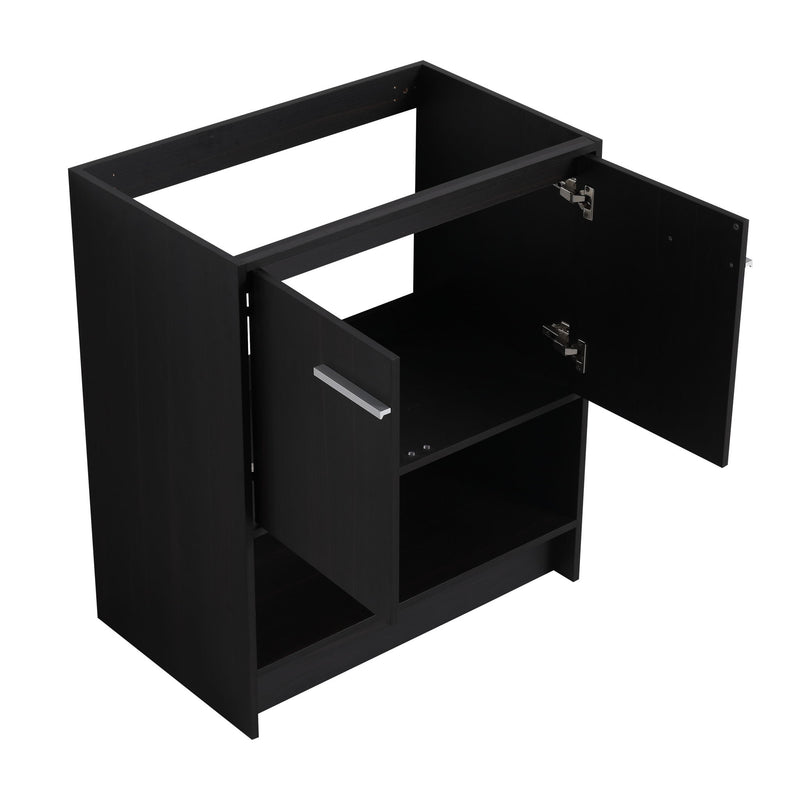 Modern Bathroom Vanity With Ceramic Sink, Freestanding Cabinet, Soft Closing Doors