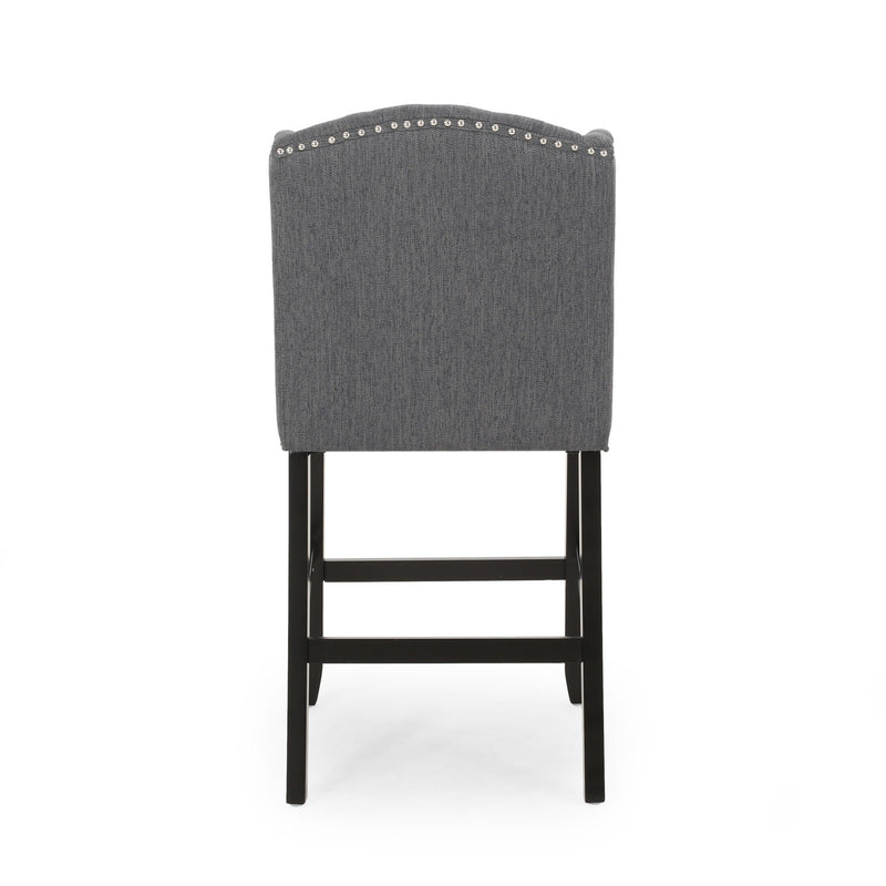 Vienna - Fabric Tufted Counter Stool With Nailhead Accents (Set of 2)