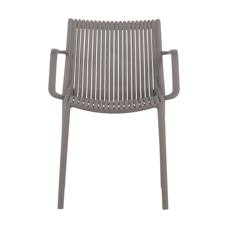4 Modern Stackable Armchair Matched With Long Table