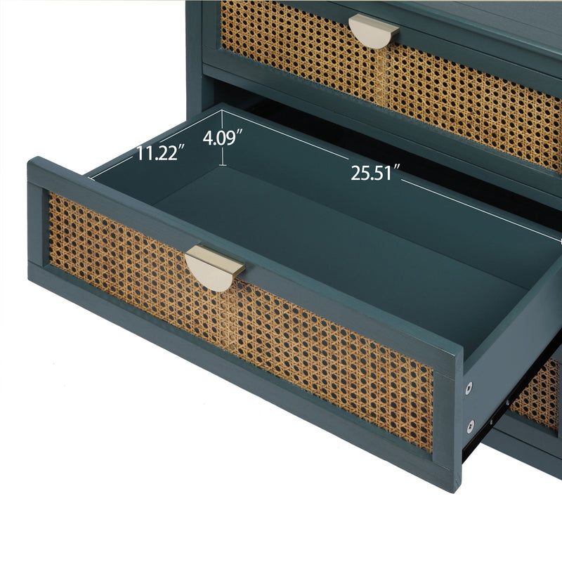3 Drawer Cabinet, Natural Rattan, American Furniture