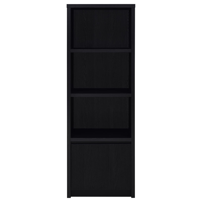 Sloat - 3 Shelf Media Tower With Cabinet Storage - Black