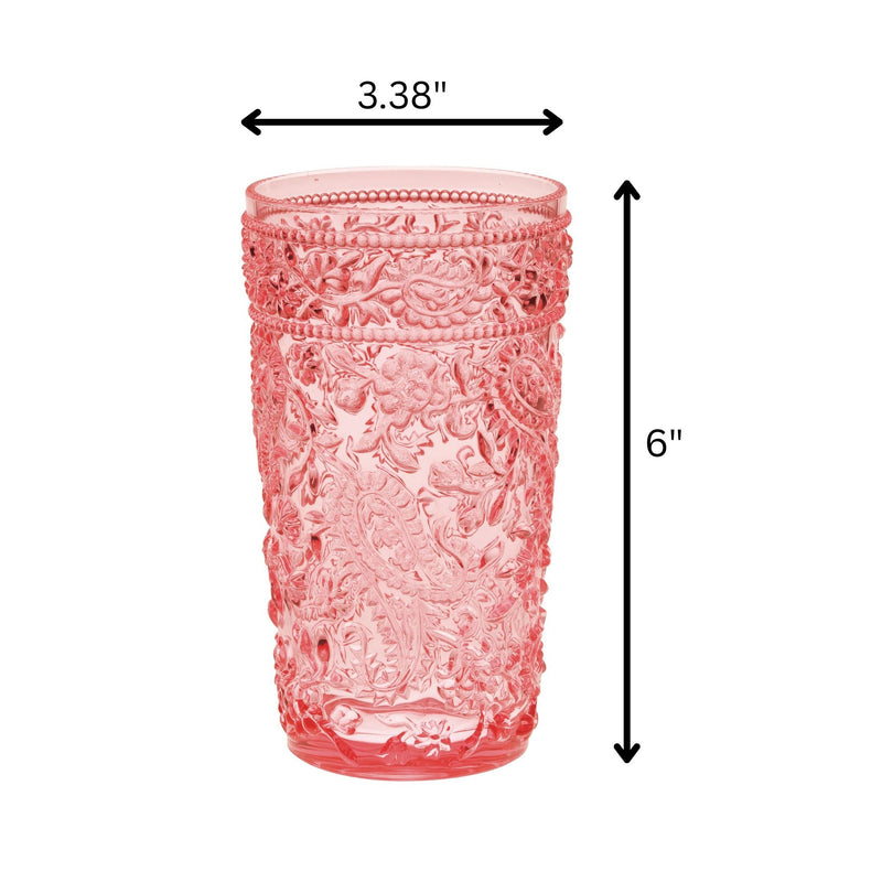 Paisley Style Acrylic Hi Ball Glasses (Set of 4)