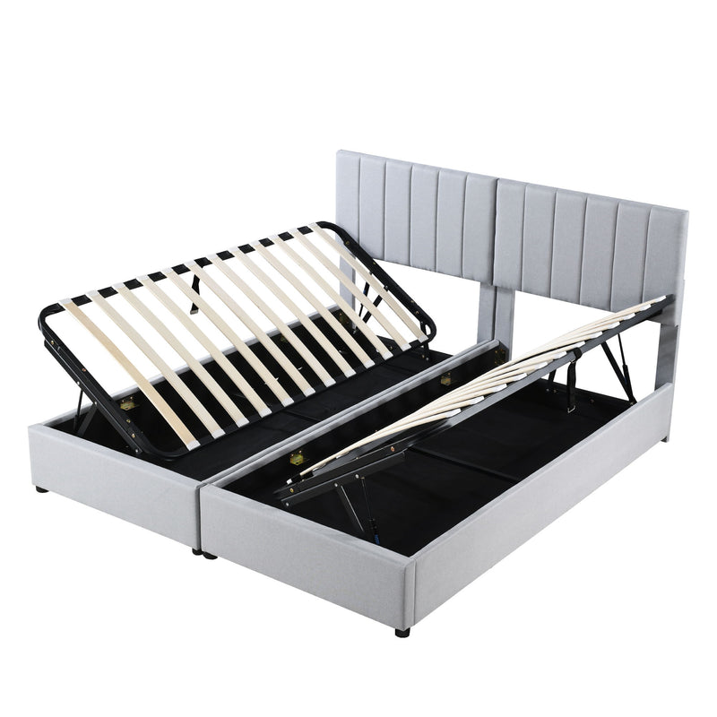 Upholstered Platform Bed With A Hydraulic Storage System