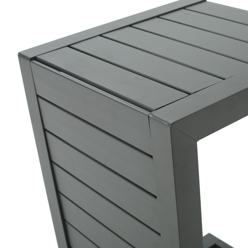 Aluminum Outdoor C - Shaped Side Table For Patio