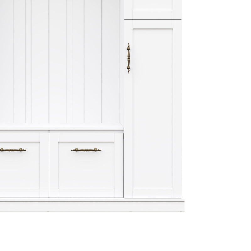 Hall Tree With 4 Side Cabinets