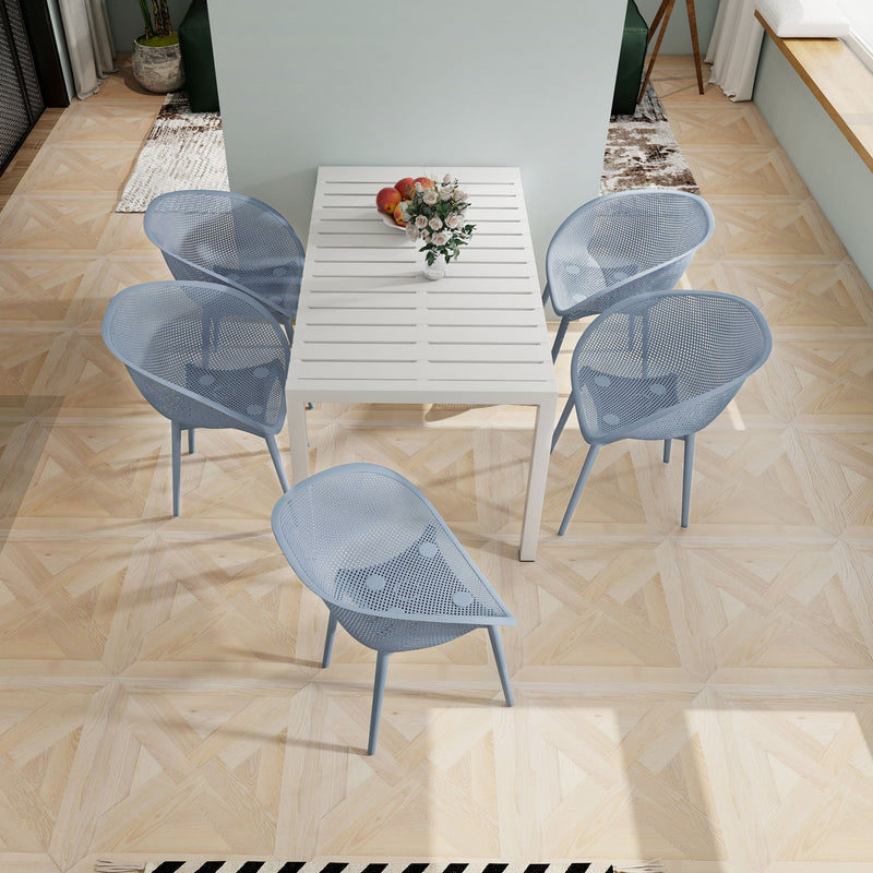 2 Piece Durable Single Chair With Hollow Out Design