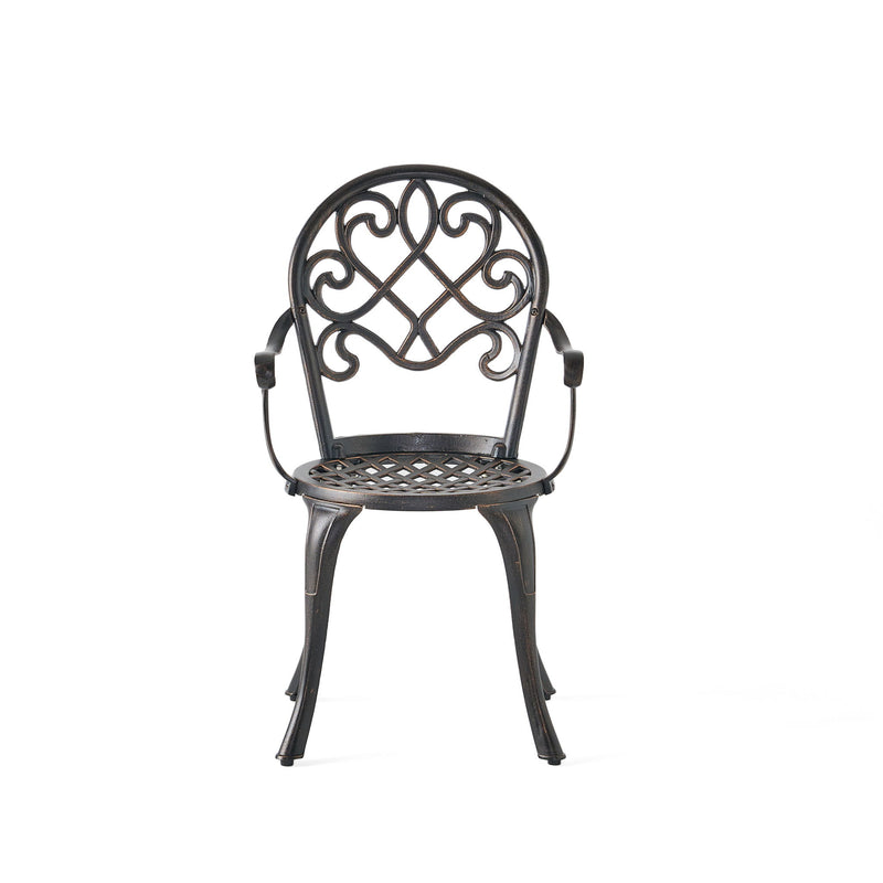 3 Piece Outdoor Aluminium Cast Bistro Set With Ice Bucket - Copper