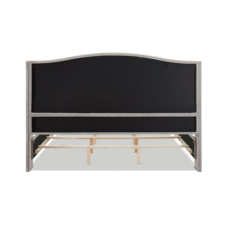 Marcella - King Upholstered Shelter Headboard Bed - Silver Gray