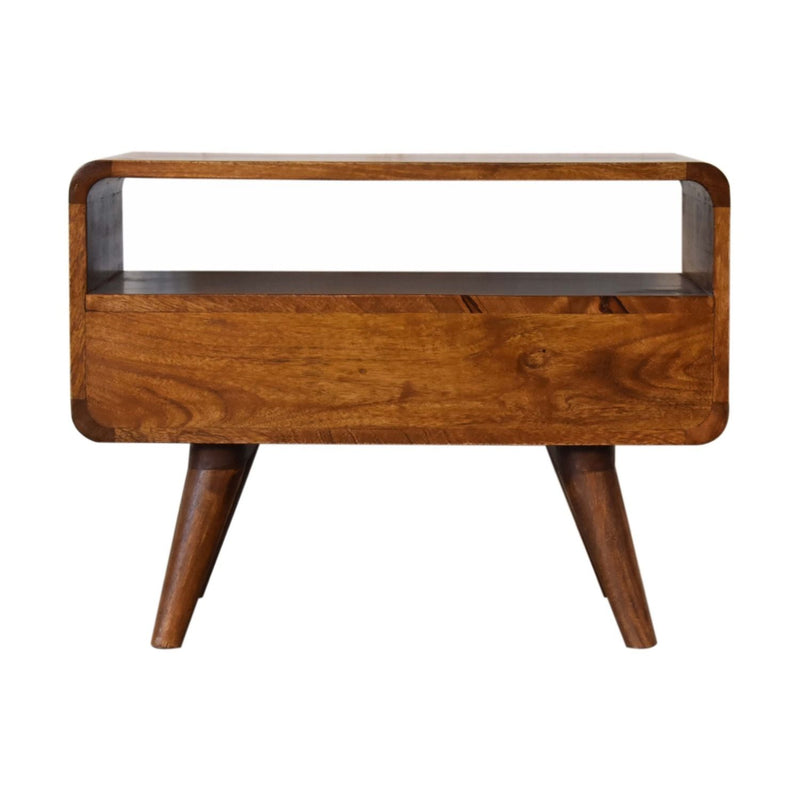 Solid Wood Curved Media Unit