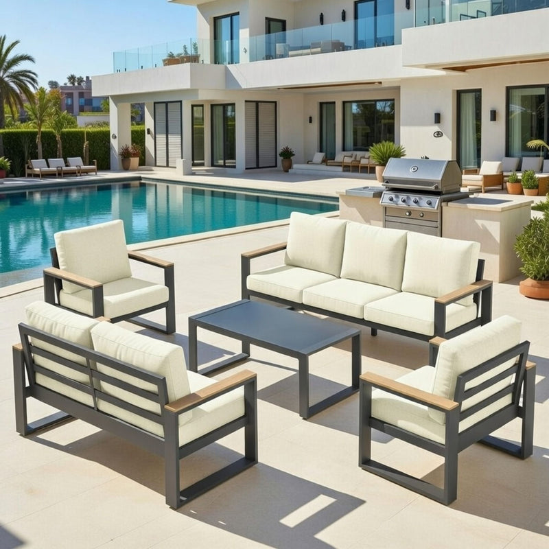 Modern Outdoor Sofa Set With Coffee Table