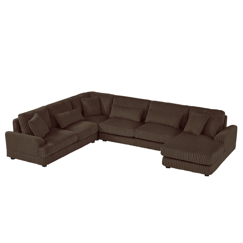 U - Sectional Sofa With Chaise Lounge, Oversized Living Room Couch