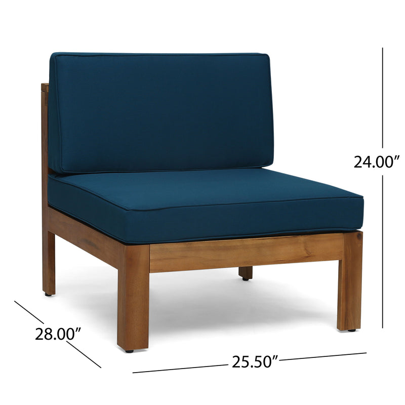 Radiat 5 Piece Outdoor L Shaped Sof Set With Coffee Table And Water Resistant Cushions - Teak