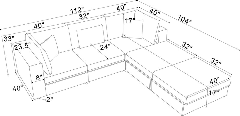 Modular Sectional & Custom Configuration, Toss Pillows