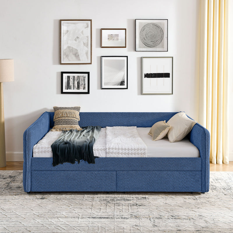 Upholstered Daybed & 2 Drawers
