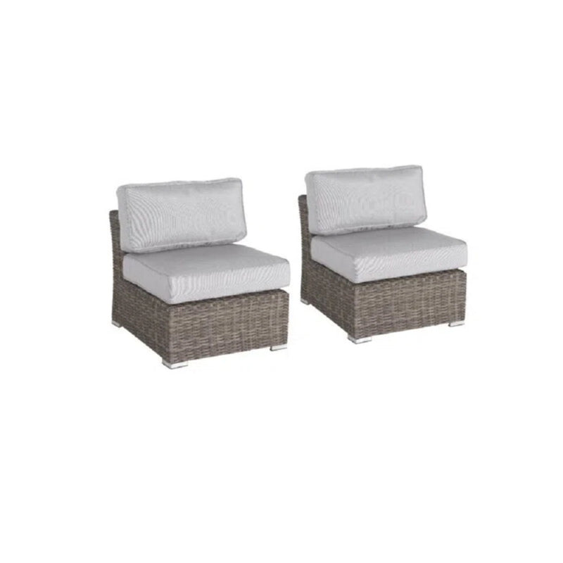 Modern 8 Person Outdoor Seating Group With Cushions - Gray / Gray Mix