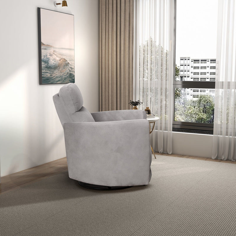 Lawson - Swivel Glider Suede Recliner Chair - Gray