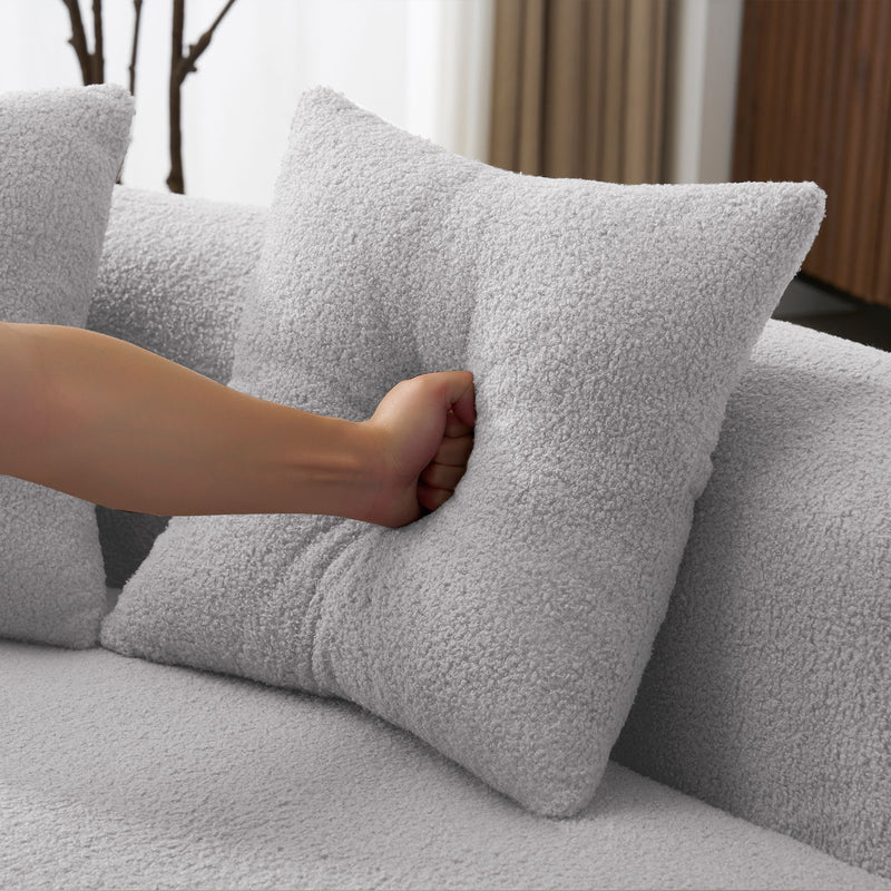 Curved 4 Seater Sofa For Small Spaces - Gray