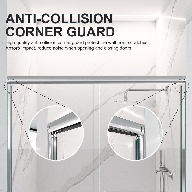 Modern Semi Frameless Double Sliding Shower Door