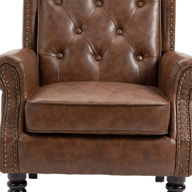 Modern Accent Armchair With Sturdy Wood Legs