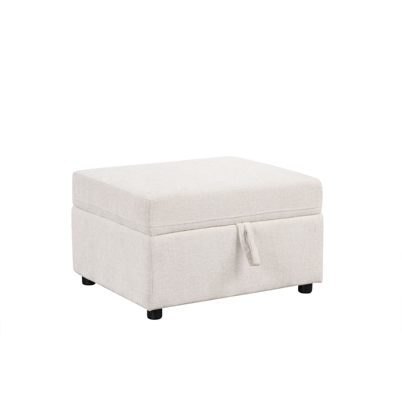 Movable Storage Ottoman Footrest For Living Room