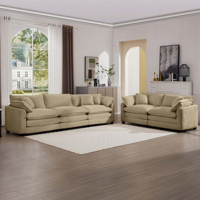 Elegant Oversized Sectional Sofa Set With Deep Seats And Flexible Layout