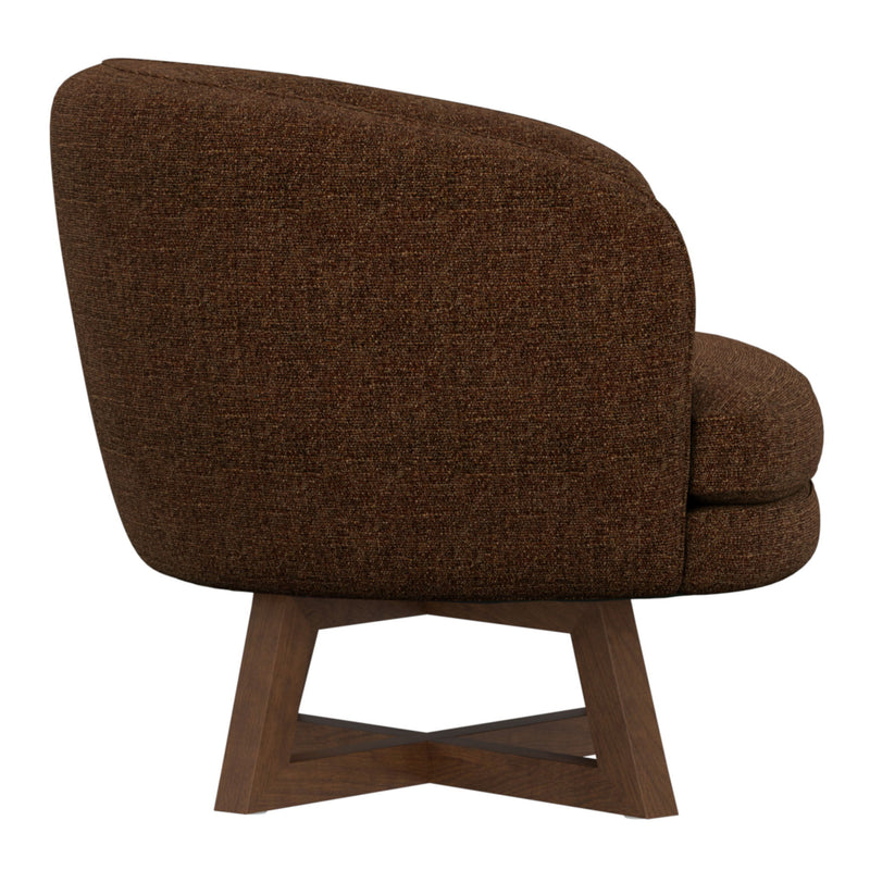 Swivel Accent Chair With Sculptural Base - Red