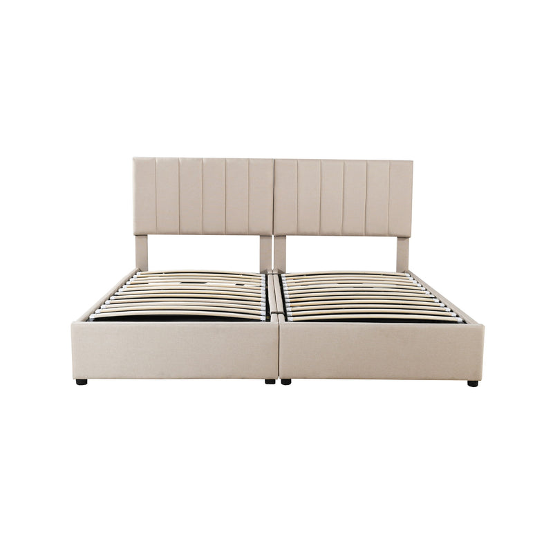 Upholstered Platform Bed With A Hydraulic Storage System